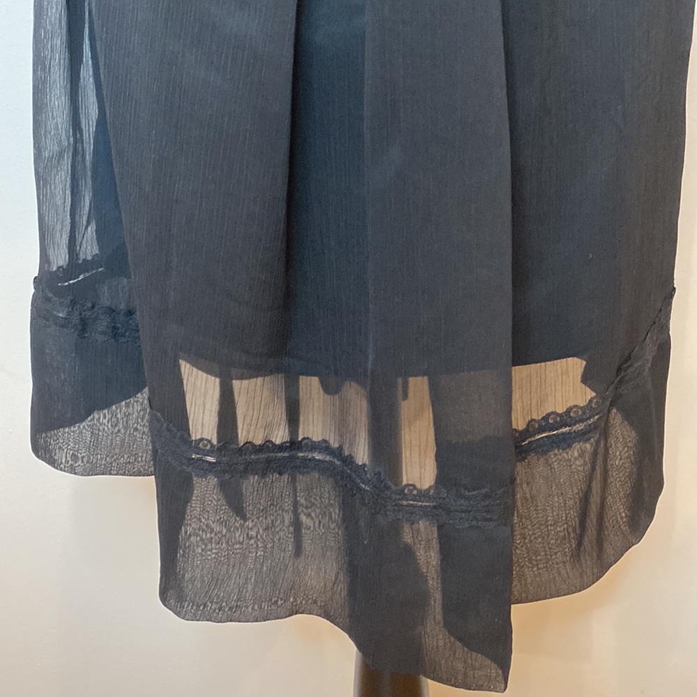 NWT Vintage Luca Couture mini dress puff sleeve black belted stretch appliqué - Picture 7 of 11